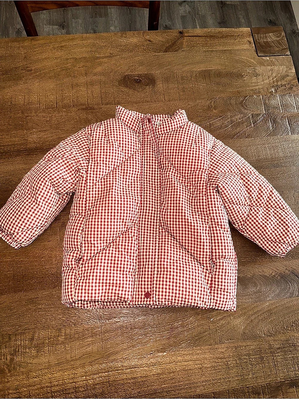 Zara Girls 3-4 Years Red Gingham Puffer Jacket